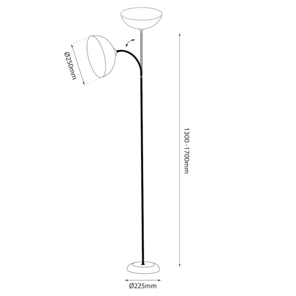 Lampa podłogowa do salonu Zack ML2338 łukowa biały beżowy