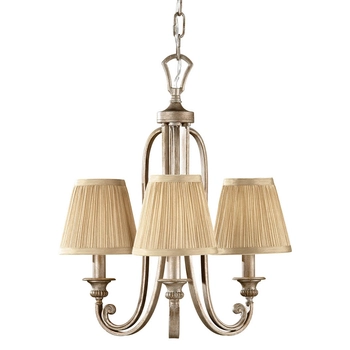 Abażurowy żyrandol Abbey FE-ABBEY3 Feiss potrójny piaskowy srebrny