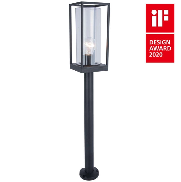 Stojąca LAMPA zewnętrzna FLAIR 7288801012 Lutec ogrodowa OPRAWA słupek outdoor IP44 czarny przezroczysty