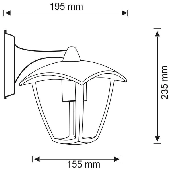 Ogrodowa LAMPA elewacyjna IGMA 311870 Polux zewnętrzna OPRAWA outdoor retro ścienna IP44 czarna przezroczysta