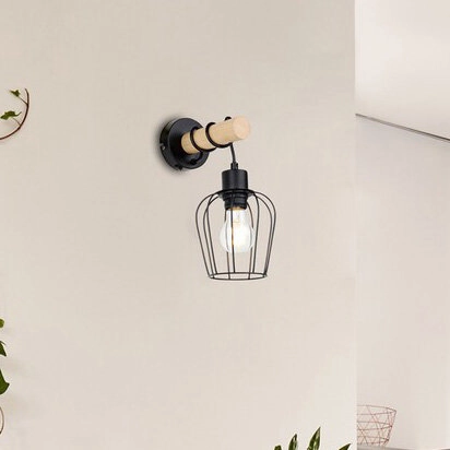 Industrialna LAMPA ścienna FABIAN 5244 Rabalux druciany kinkiet do salonu czarny