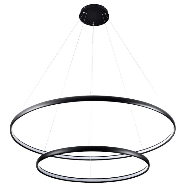 Pokojowa lampa wisząca Carlo pierścienie LED 65W 4000K czarne