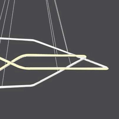 LAMPA wisząca MDECO SLIM/000013/4000/W metalowa OPRAWA kwadratowe ramki LED 64W 4000K zwis biały