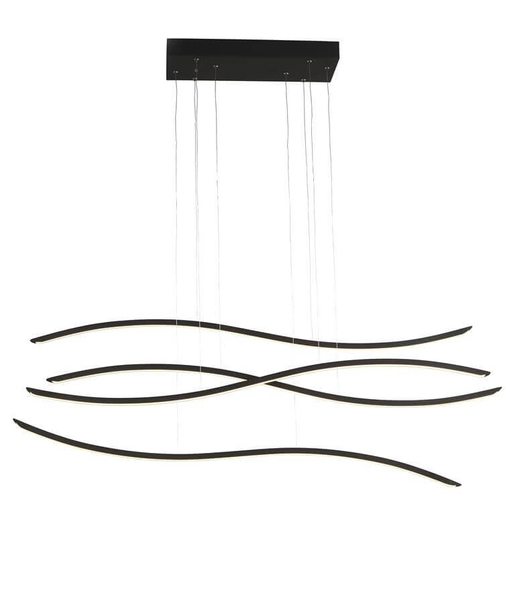 Designerska lampa wisząca Waves LED 70W 3000K do jadalni czarna