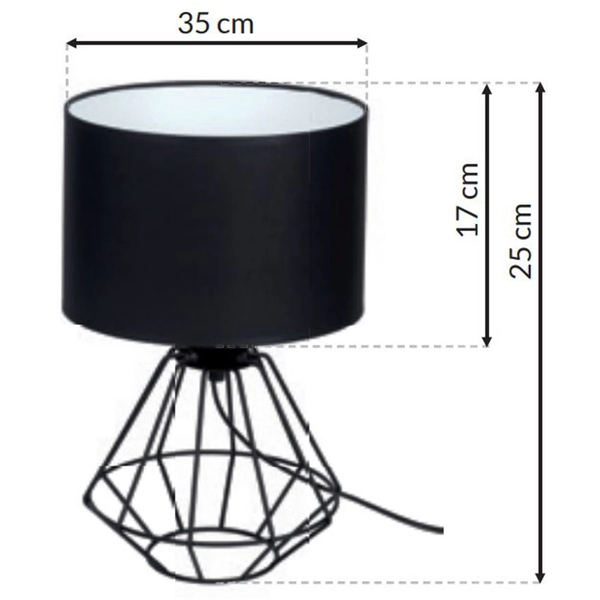 Abażurowa LAMPA stołowa COLIN MLP4792 Milagro druciana LAMPKA metalowa klatka stojąca czarna