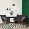 Wisząca lampa salonowa Neva 6650 metalowy zwis nad stół czarny drewno