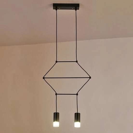 Geometryczna lampa wisząca Linea ST-5961-2 Step modern tuby czarna