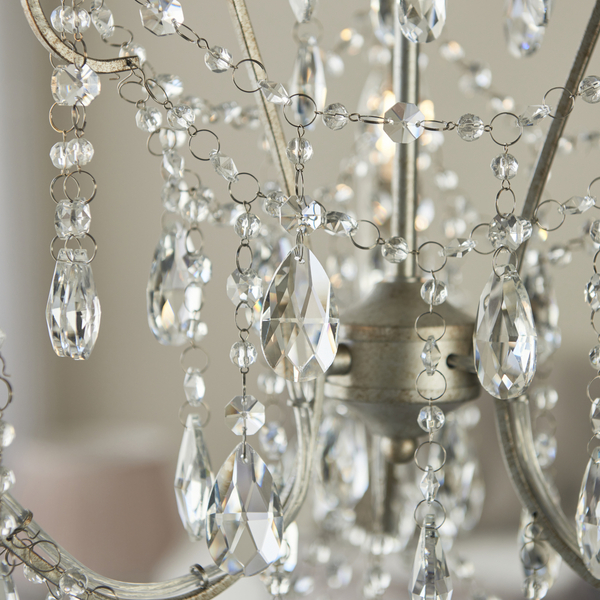 Żyrandol z kryształkami L&-195524 Light& pałacowy na łańcuchu srebrny