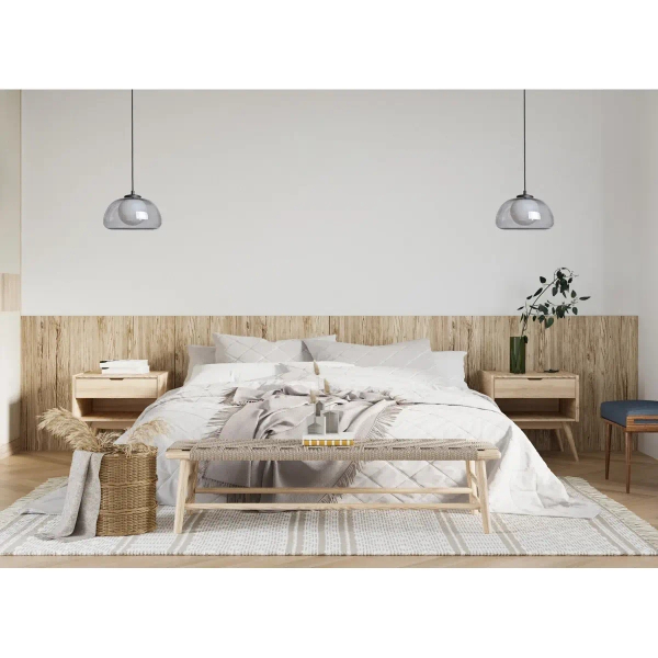 Nowoczesna lampa wisząca nad stół Ainale PND-54637-1-BK-SG przydymiona