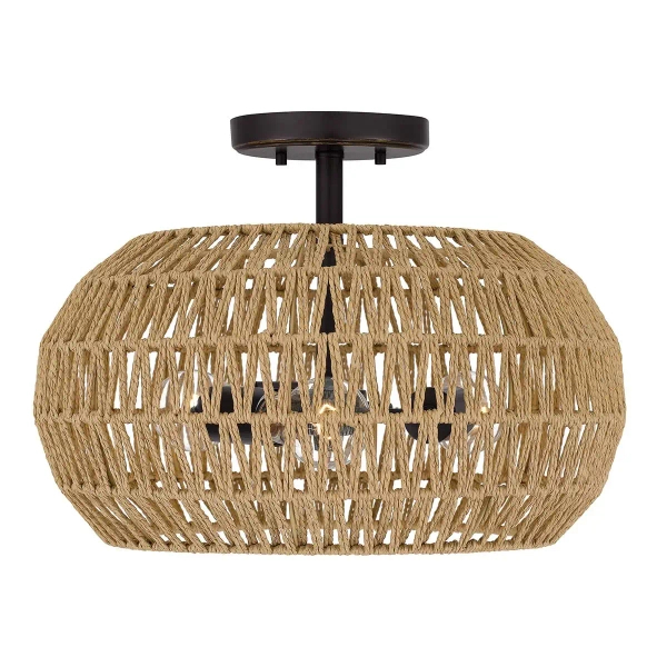 Lampa sufitowa do sypialni Casablanca QZ-CASABLANCA-3SF-PBZ brązowy