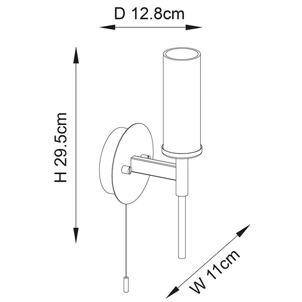 Lampa ścienna z włącznikiem Talo 96163 tuba metal mosiądz