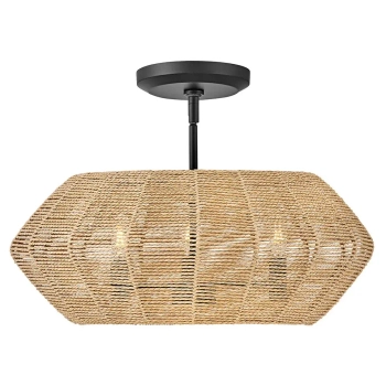 Regulowana sufitowa lampa Luca QN-LUCA-P-S-BK-CAM do jadalni sznur brązowy