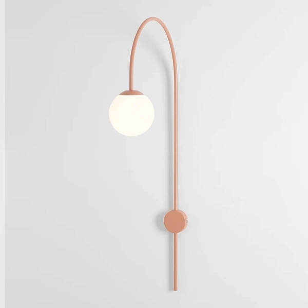 Nowoczesny kinkiet ścienny Una 1116C11 do czytania szkło metal koralowy