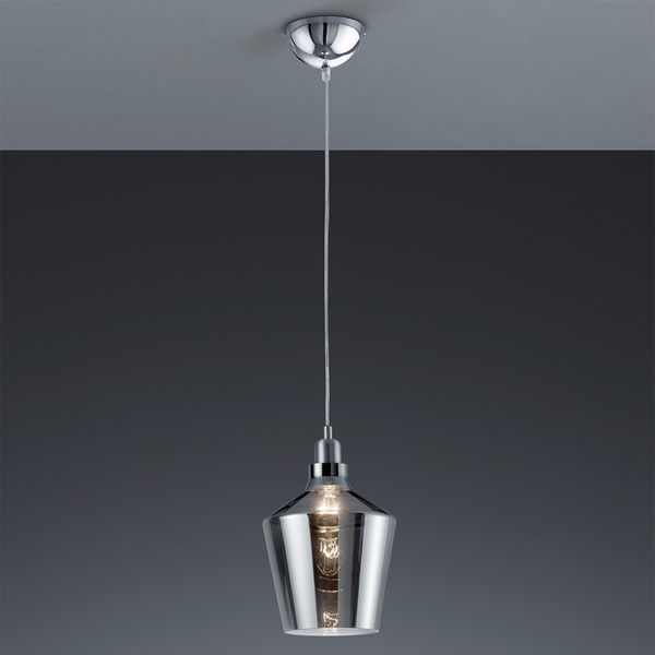 Szklana lampa wisząca Calais loftowa do kuchni nad wyspę czarna