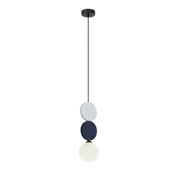 Nowoczesna lampa wisząca Andrea PND-59779B-1S-MLTI owalna szara