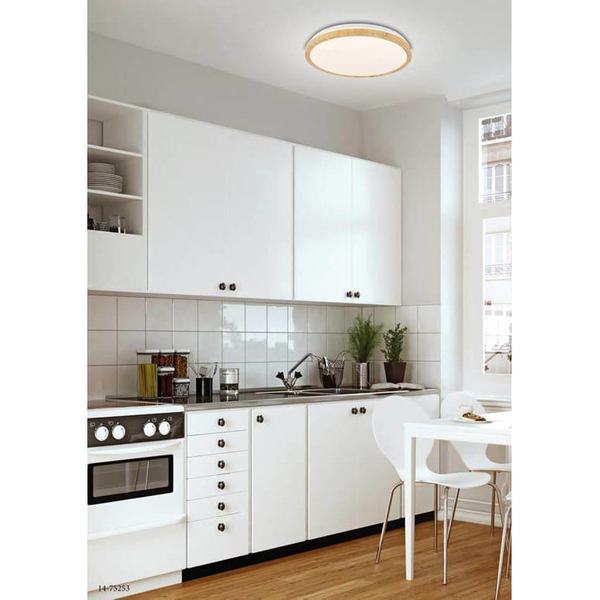 Drewniany plafon Gandava 14-75253 LED 24W 4000K okrąg biały