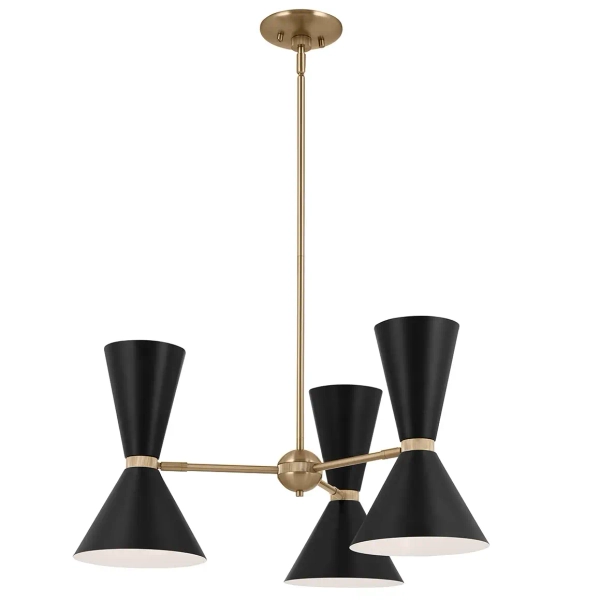 Nowoczesny żyrandol do salonu Phix KL-PHIX-3-CBB regulowany czarny