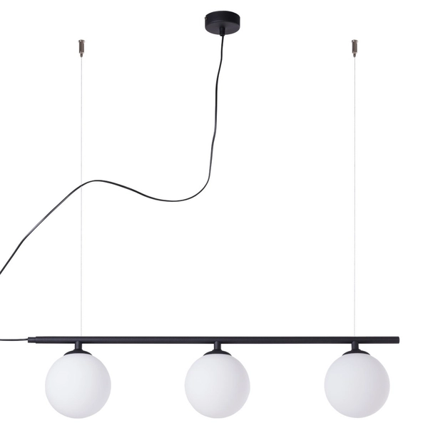 Szklana lampa wisząca BERYL 1006E_1 Aldex kule nowoczesne do jadalni białe