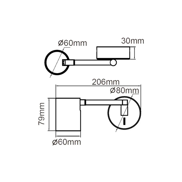Ścienny kinkiet na wysięgniku Snow LP-731N/1WL WH tubka biała