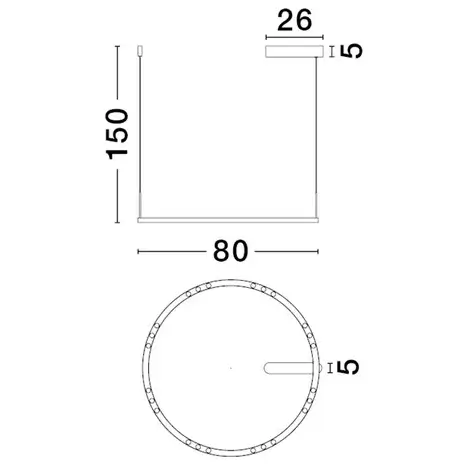 Okrągła lampa wisząca CARENSO LE45407 LED 46W 3000K pierścieniowa czarna