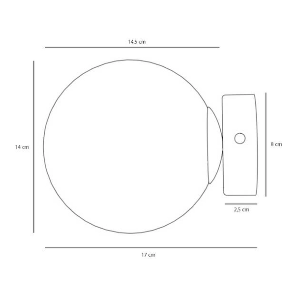 Lampa ścienna Ball Wall 1076C16_S kulista niebieska