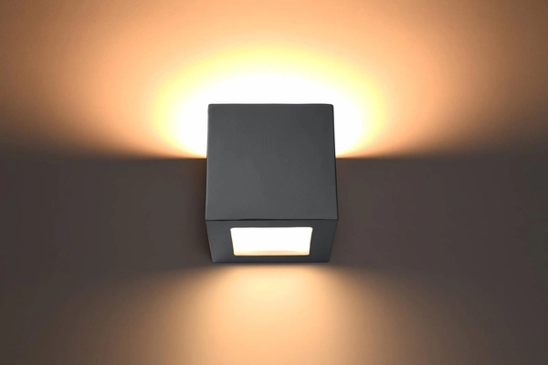 Ceramiczna LAMPA ścienna SL.0871 loftowa OPRAWA kinkiet kostka szara