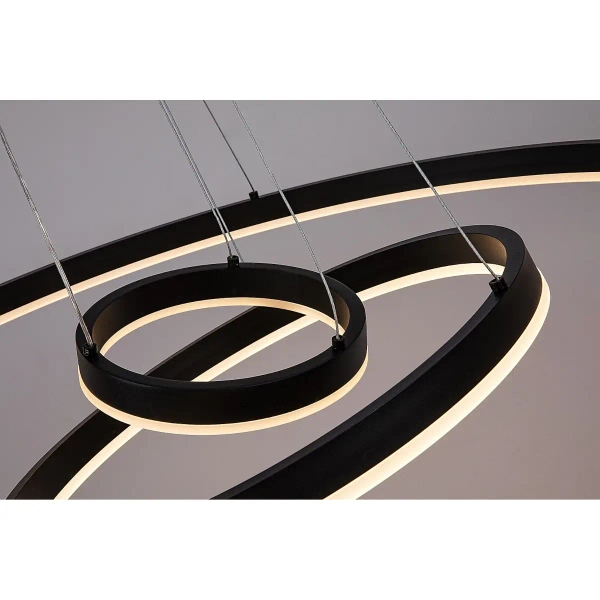 Ledowy żyrandol wiszący Isaure 72306 LED 100W 3000-6500K ringi czarny