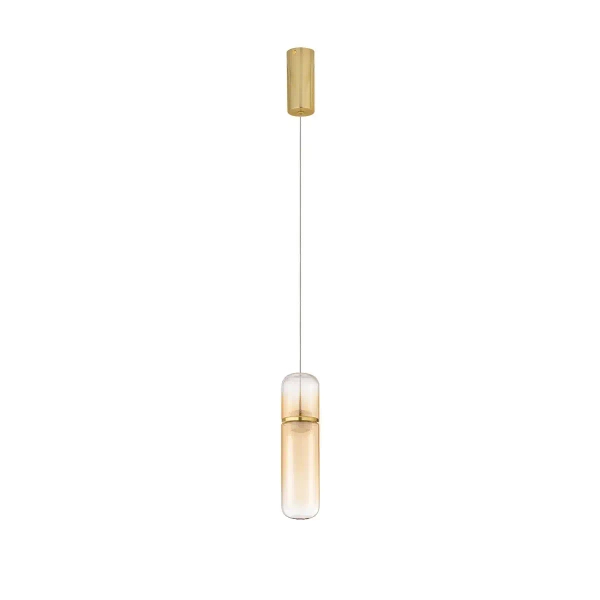 Zwisająca lampka tubka REBALVO LE45198 LED 7W 3000K złota