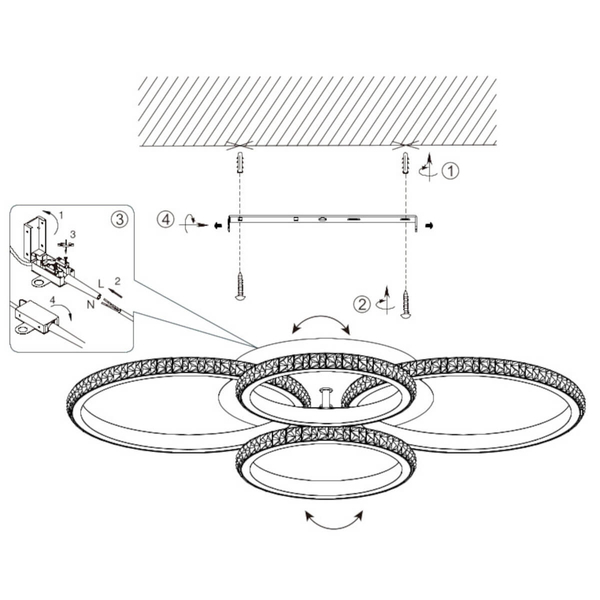Pierścieniowa lampa sufitowa Cires R67364132 LED 27W 4000K czarny