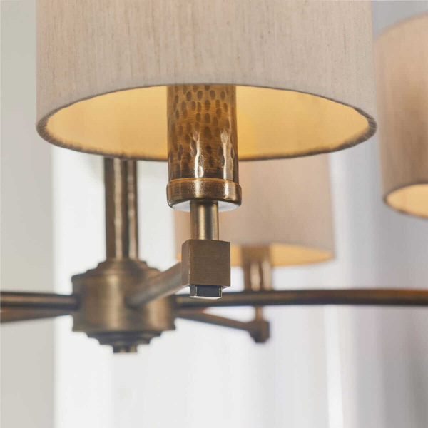 Wielopunktowa lampa wisząca Indara 71345 Endon z abażurkami brąz beżowa