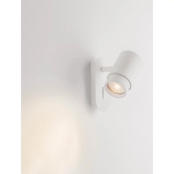 Regulowana lampa ścienna do salonu JAVERTO LE45536 tuba metalowa biała