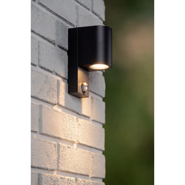 Kinkiet na ścianę ZARO 69803/01/30 Lucide IP65 z czujnikiem czarna