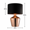 Abażurowa lampka nocna Waldorf 61149 na stolik czarna miedziana