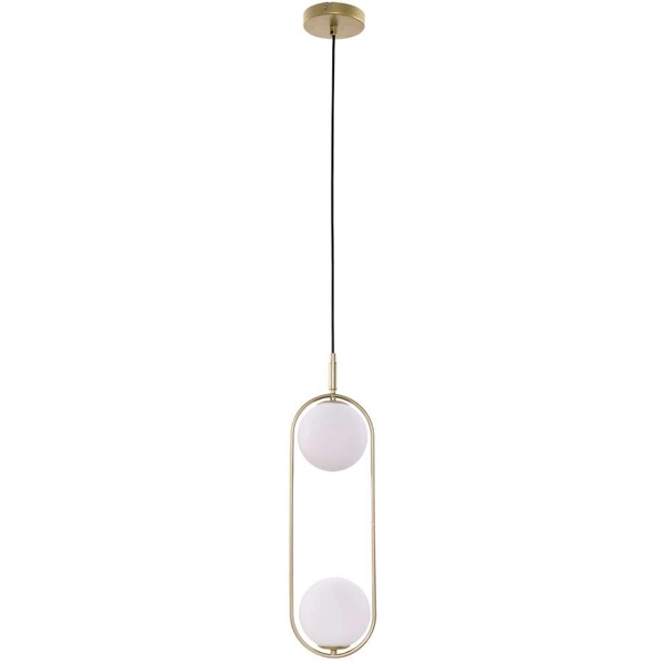 Wisząca lampa modernistyczna CORDEL 32-73464 kula szklana mosiężny biały