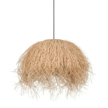 Lampa wisząca ratanowa OVINCIA LE45370 do sypialni naturalna