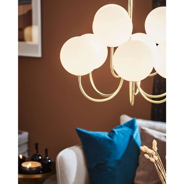 LAMPA wisząca BIANCO 107994 Markslojd szklana OPRAWA molekuły ZWIS kule balls białe złote