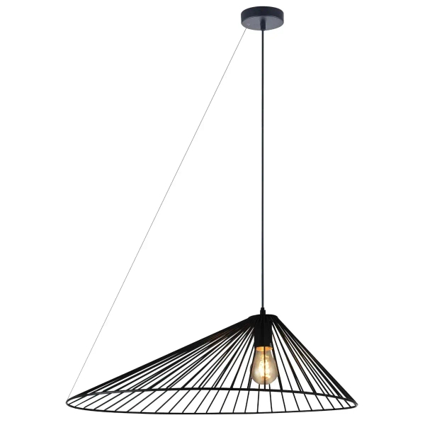 Druciana lampa wisząca Aurora 328397 nad wyspę do jadalni czarna