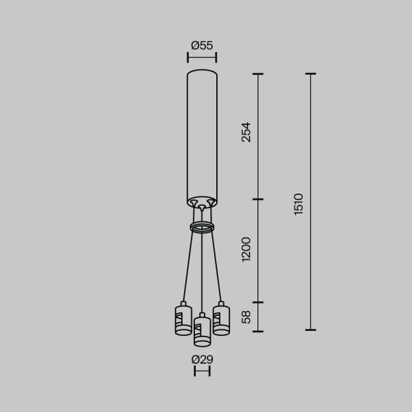 Zestaw sufitowy do szyn magnetycznych Flarity TRA154SW-BB-R-BS mosiądz