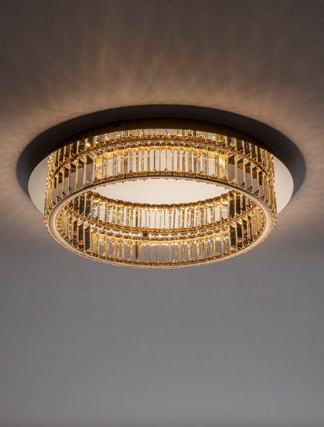 Sufitowa lampa kryształowa Bauta LED 29W 3500K do salonu złota
