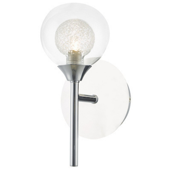 Ścienna lampa Zeke ZEK0750 Dar Lighting kulisty klosz szklany chrom