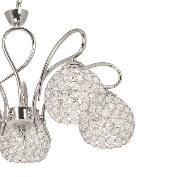 Lampa wisząca VEN W-A 1537/5 kryształowa glamour chrom przezroczysty