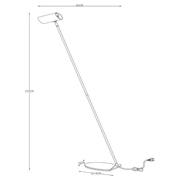 Stojąca lampa metalowa Hester 19700/01/30 Lucide regulowana antracyt