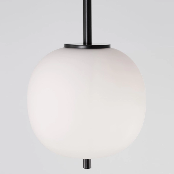 Kulista lampa wisząca Marc LE42721 czarna ze szkła nad wyspę do kuchni