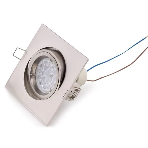 Sufitowa lampa wpust Fine H0040 kwadratowa do przedpokoju srebrny