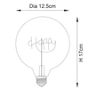 Kulista żarówka Happy 97399 LED E27 130lm 2W 2000K bursztynowy