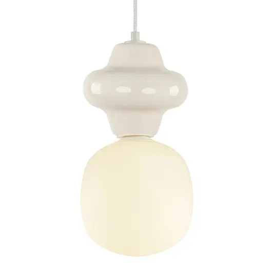 Ceramiczna zwisająca lampa Latera PND-94331-1S-GRN nad kanapę biały