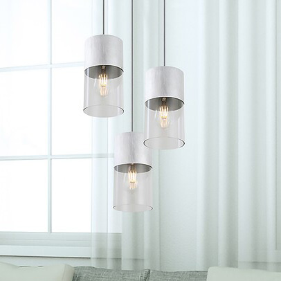 Szklana kaskada wisząca Zelkova 3155 do jadalni nad stół aluminium