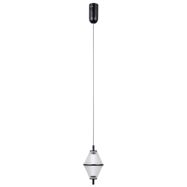 Wisząca lampa Fuente PND-34395-1-BK LED 5W 3000K szkło czarny przezroczysty
