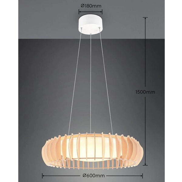Żyrandol salonowy Monte R32171930 LED 40W 3000-6500K pilot drewno biały