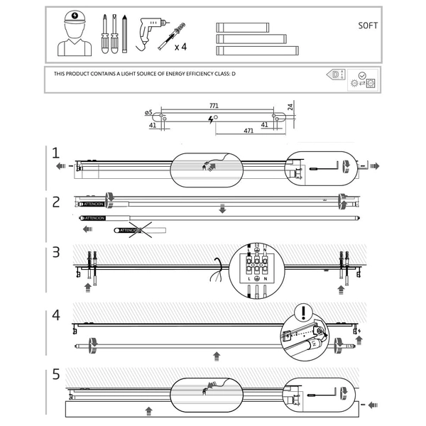Sufitowa lampa do kuchni Soft Ceiling 7546 Nowodvorski podłużna biała